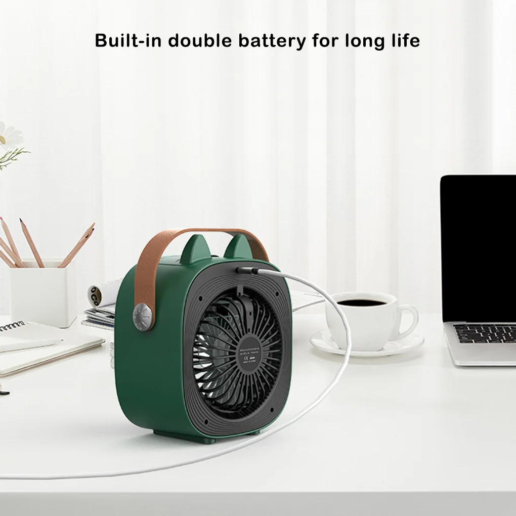 Mini Air Conditioner Charging 3 Speeds Water Cooler Portable Home Office Fan Hiking Picnic Fishing Travel Air Cool Tool