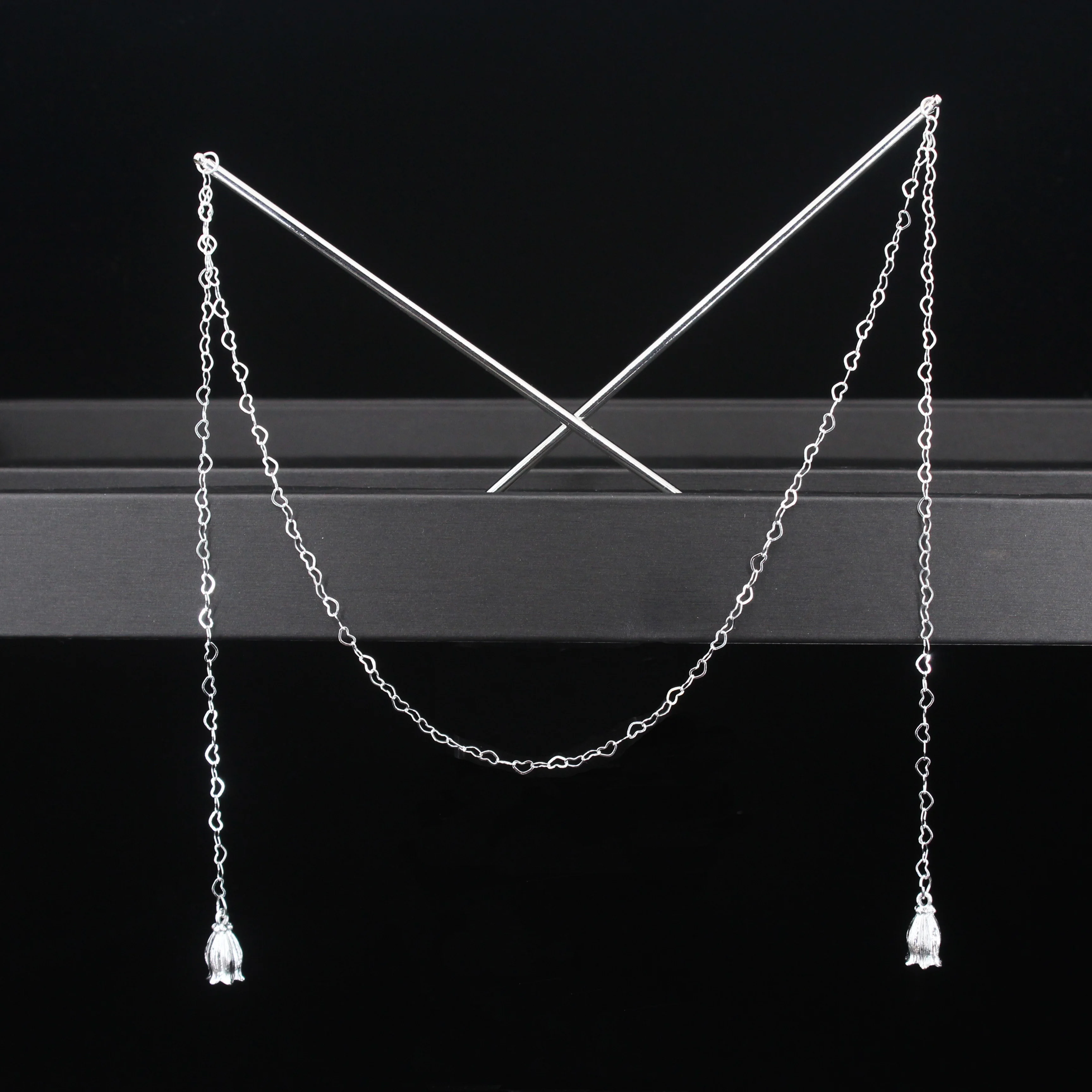 Doppelte Kette Haar Gabel Perle Quaste Haar Stick Nunchaku Haarnadel Chinesischen Stil Retro Haar Zubehör für Hanfu Tiaras Ornamente – Detail 1
