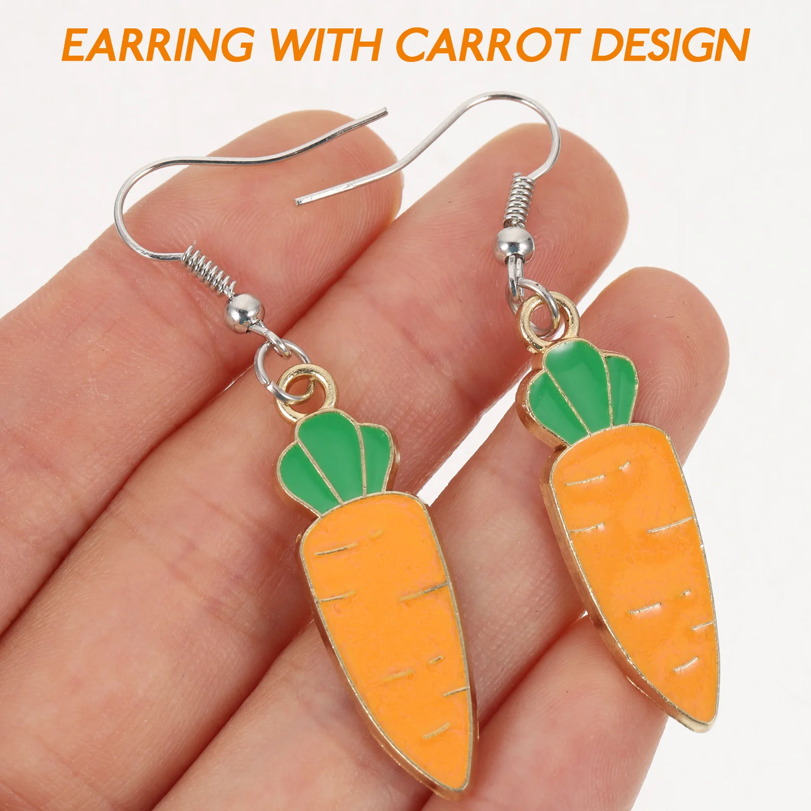 Carrot Earrings Fashionable Jewelry for Women Dangling Stud Unique Gift Holiday Alloy Design Girlfriend