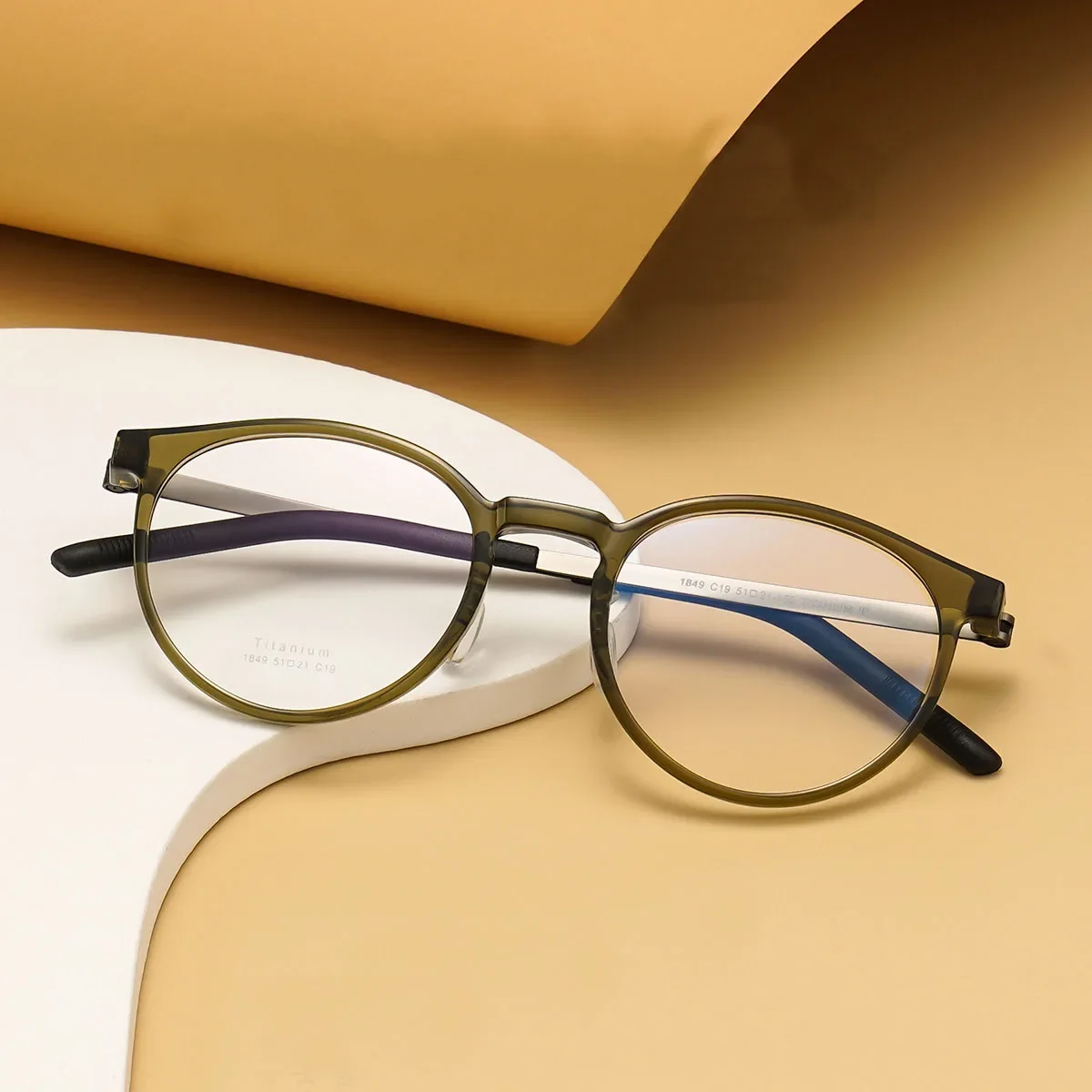 

KUXA безвинтовой дизайн с круглой оправой TR90 титановая оптическая оправа для очков унисекс очки для близорукости очки по рецепту