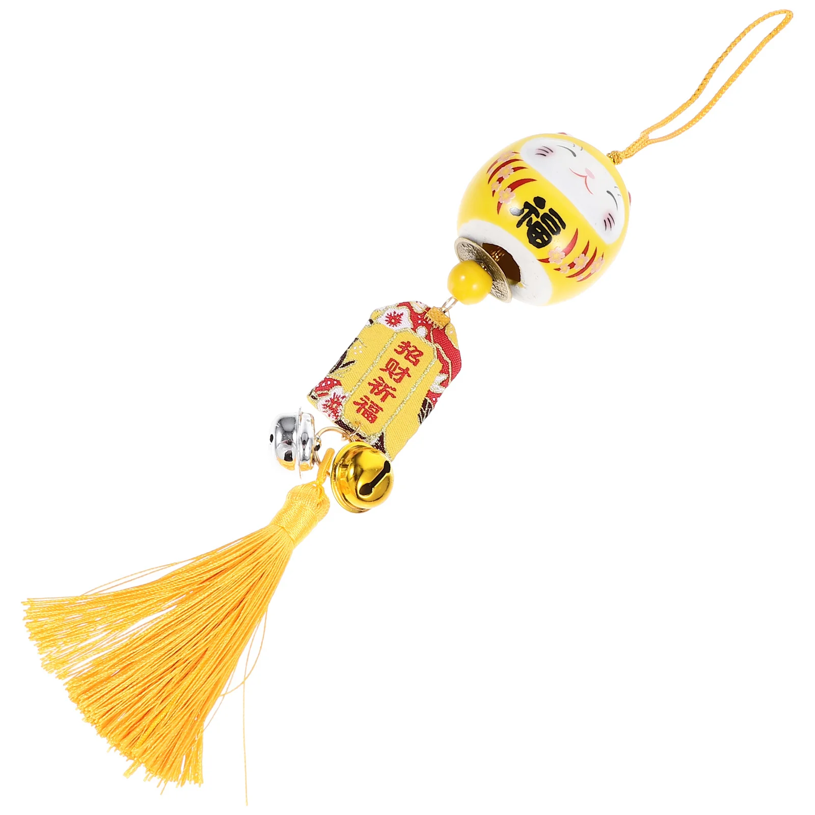 

Fortune Cat Pendant Ceramic Wind Chime Lovely Gift for Friends Family Home Car Decoration Luck Amulet Japanese Amulet
