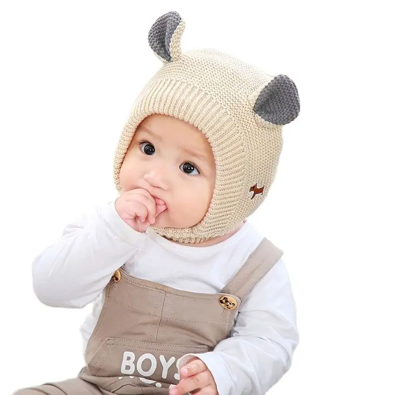 Doitbest Baby Hats 1-4 Years Boys Girls Bonnet Winter Warm Thicken Hats Kids Infant Cute Ears Knit Hats For Child Earflap Beanie