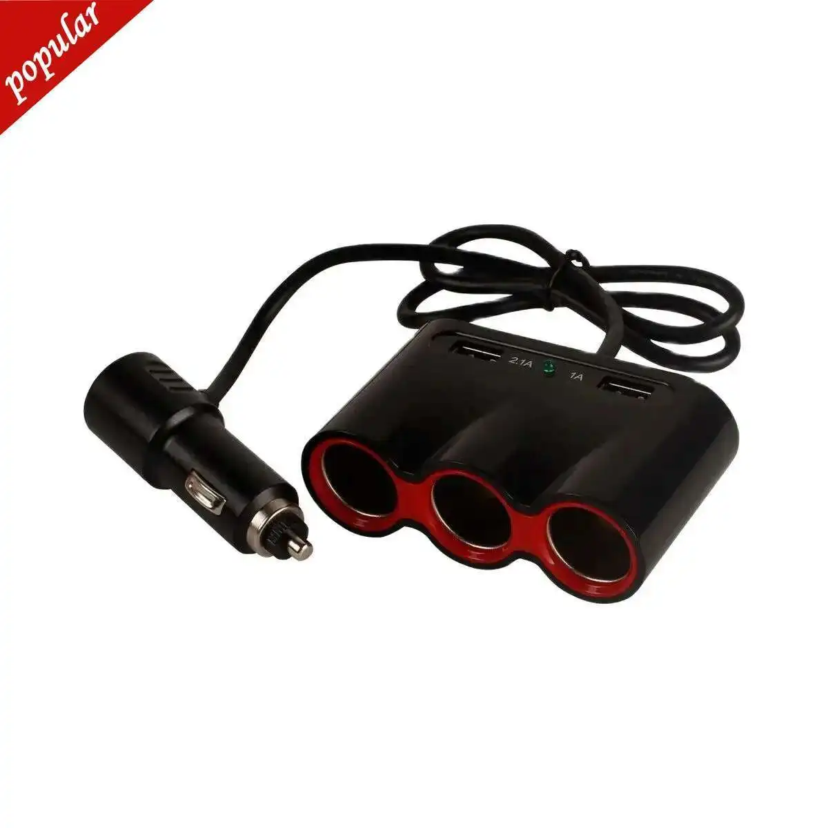 120W One Drag Three Vehicle Point Smoke Detector Both USB Vehicle Charger Automobile Distributor