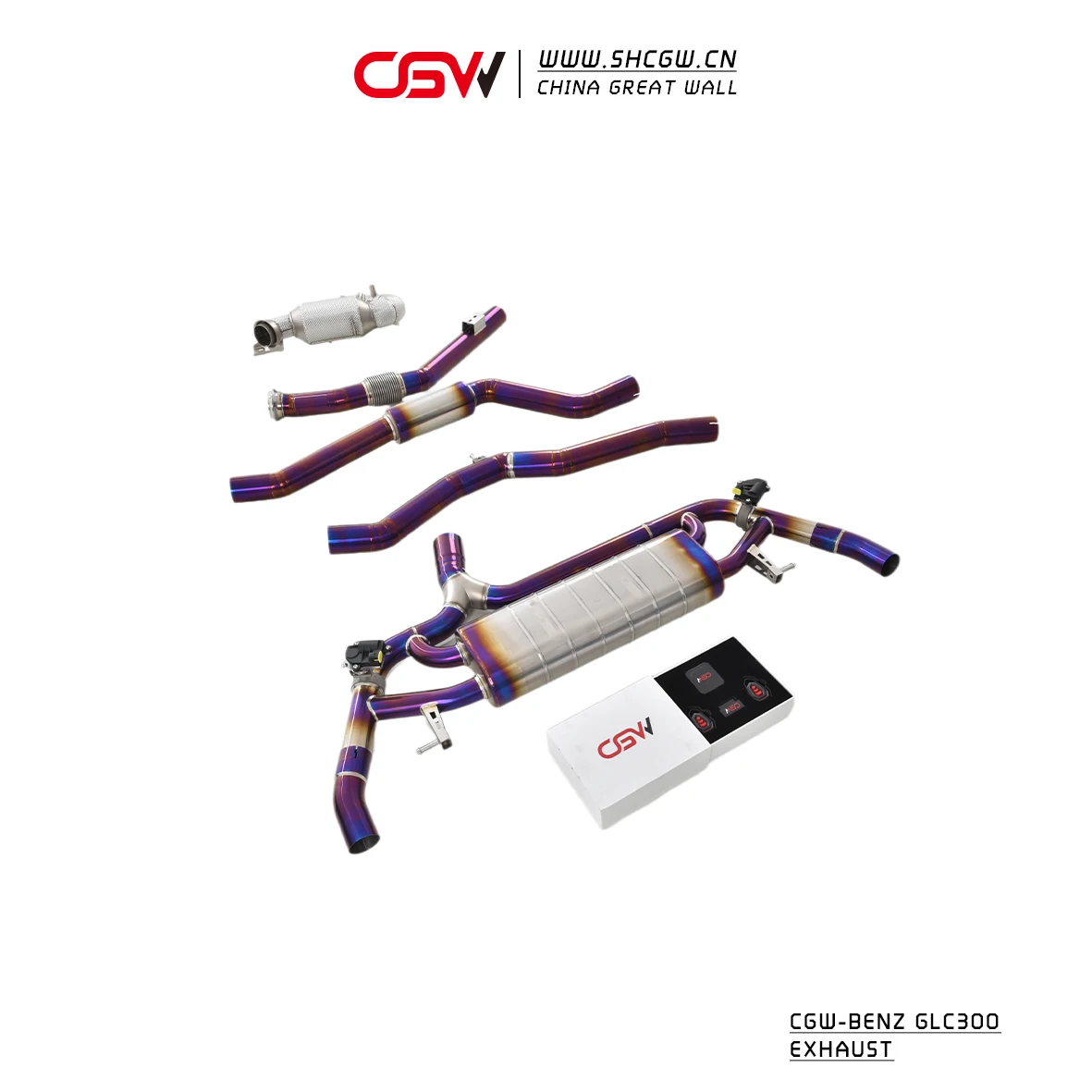 Racing Exhaust Pipe for   GLC300 2.0T (2016-2018) Titanium Alloy Catback Valvetronic Muffler