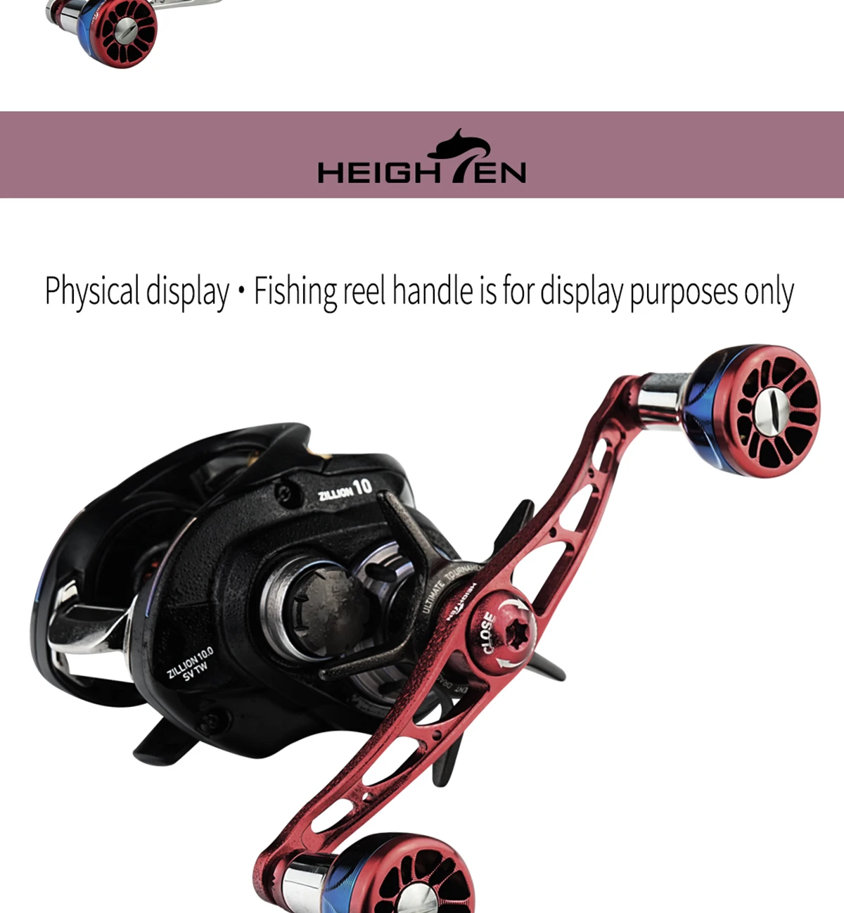 HEIGHTEN Baitcaster Dual Handle 115 mm Achsabstand mit 24,5 mm Farbverlaufsknopf Köderangeln Modifikationszubehör – Detail 12
