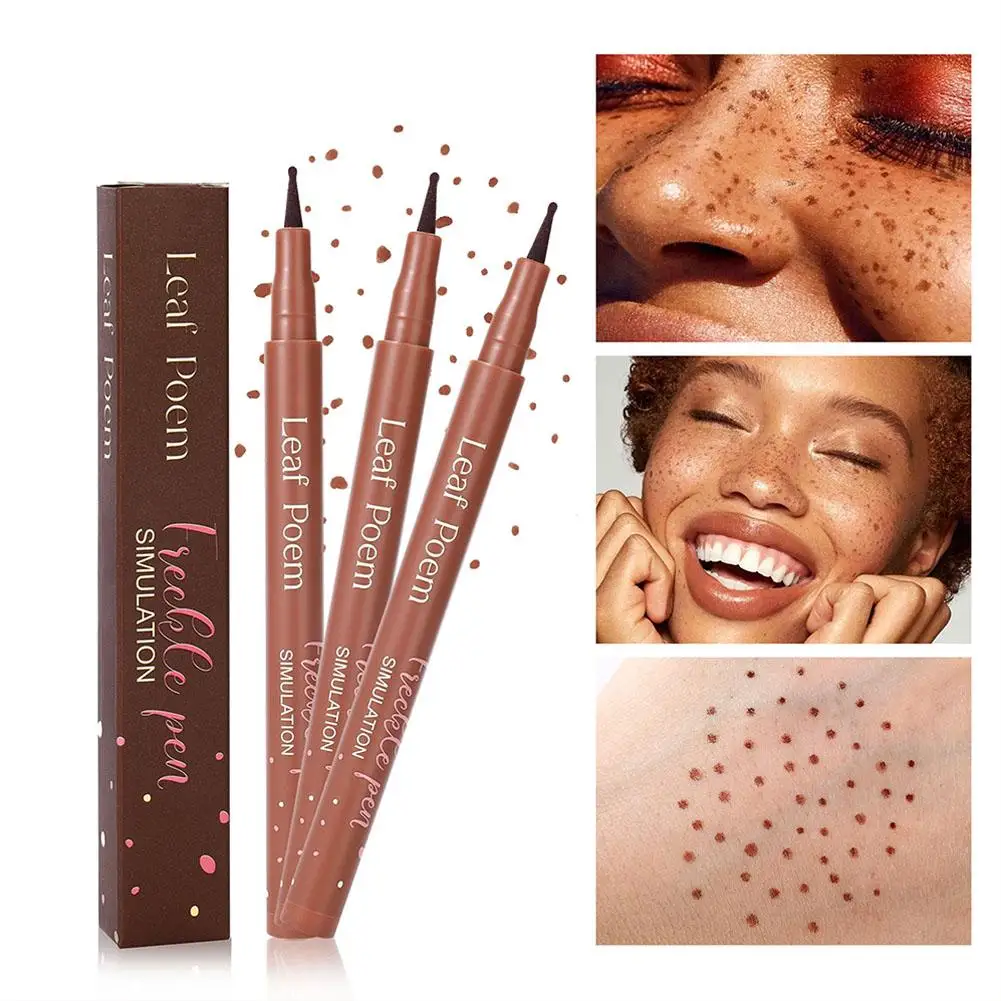 Stylo de maquillage pour taches de rousseur, lisse, naturel, imperméable, rond, outil de maquillage pour taches de rousseur asiatiques, conception de tête de plage I2E8