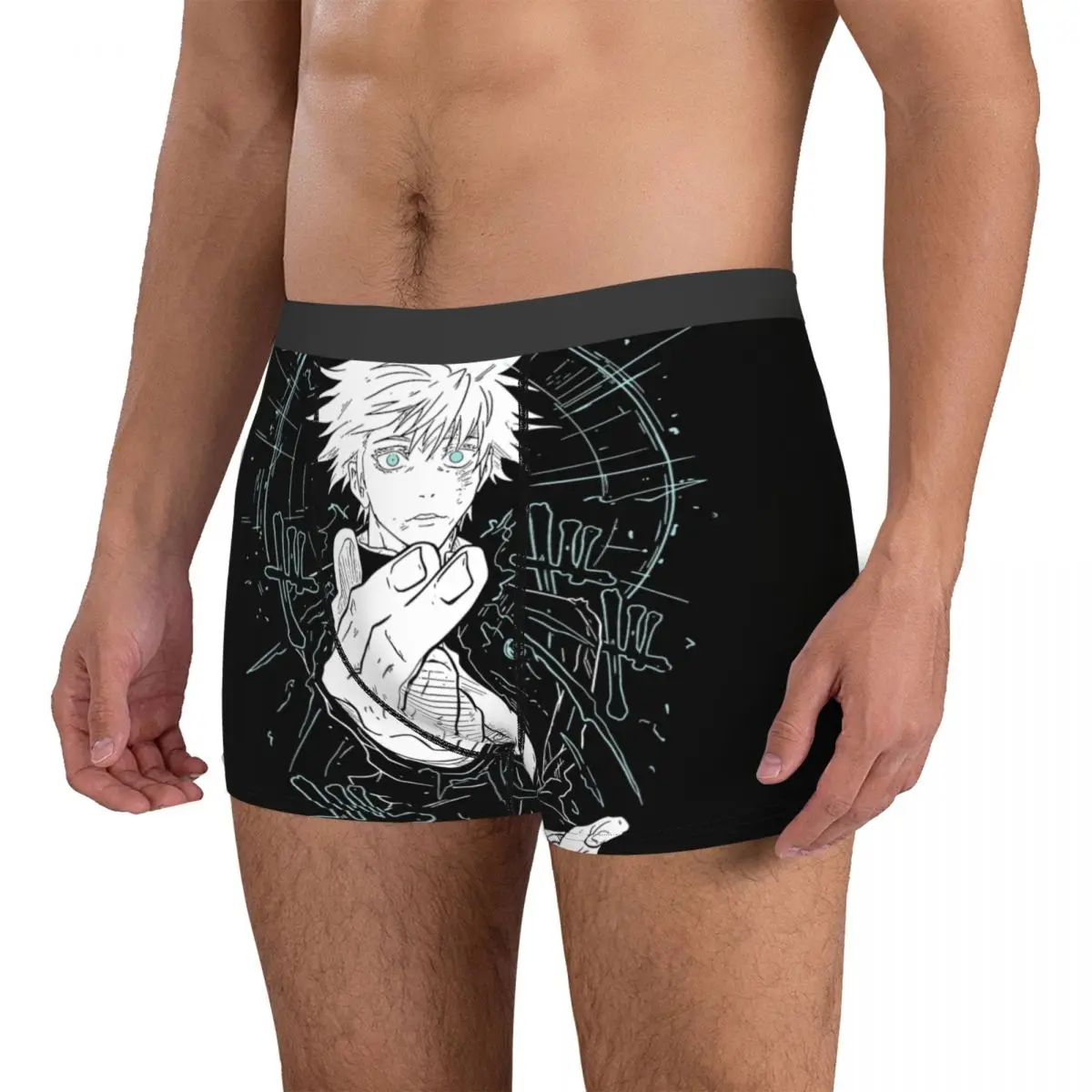 Man JJK Anime Gojo Satoru Underwear Humor Boxer Briefs Shorts Panties Homme Soft Underpants S-XXL