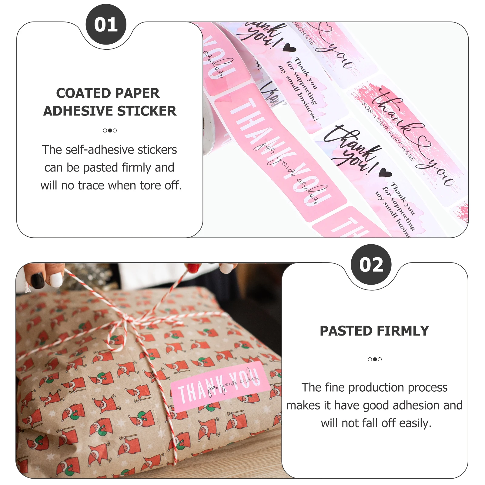 

Sealed Stickers for Gifts Packaging Decorative Thank You Roll Labels Multi Function Household Envelope Sealing Baking