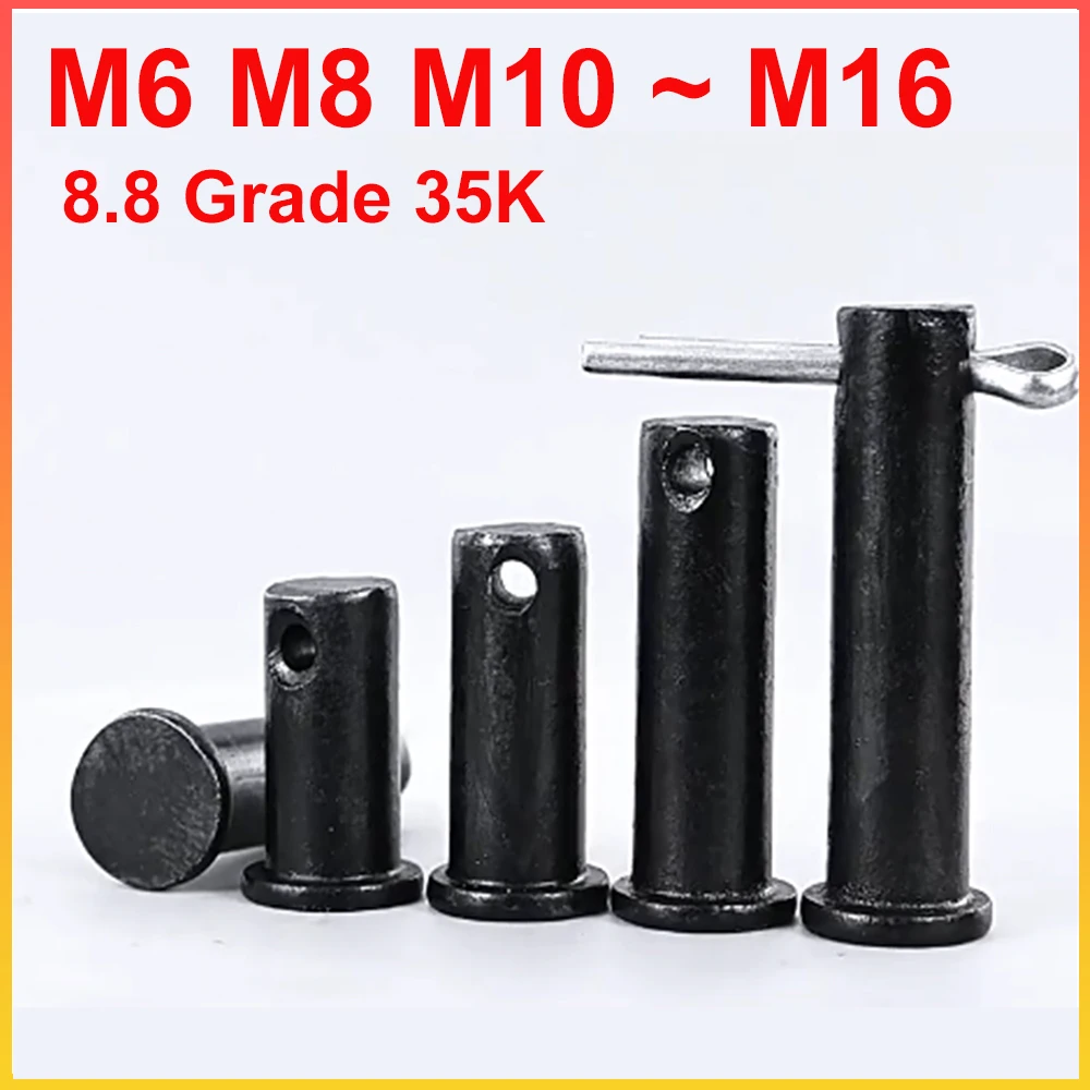 8.8 Grade Clevis Pin M6 M8 M10 M12 M14 M16 GB882 Flat Head With Hole Cylindrical Pins 35K Quenched Pin Hardware Fastener