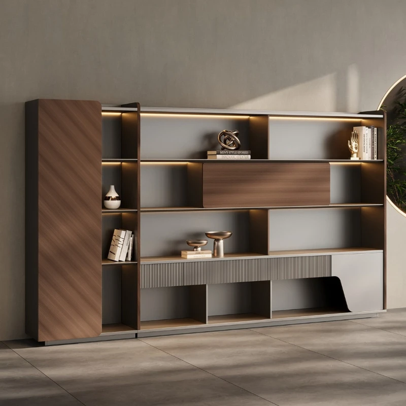 Boss Office Background Cabinet Light Luxury File Cabinet Data Cabinet Simple Modern Bookcase Locker Floor Cabinet Bookshelf