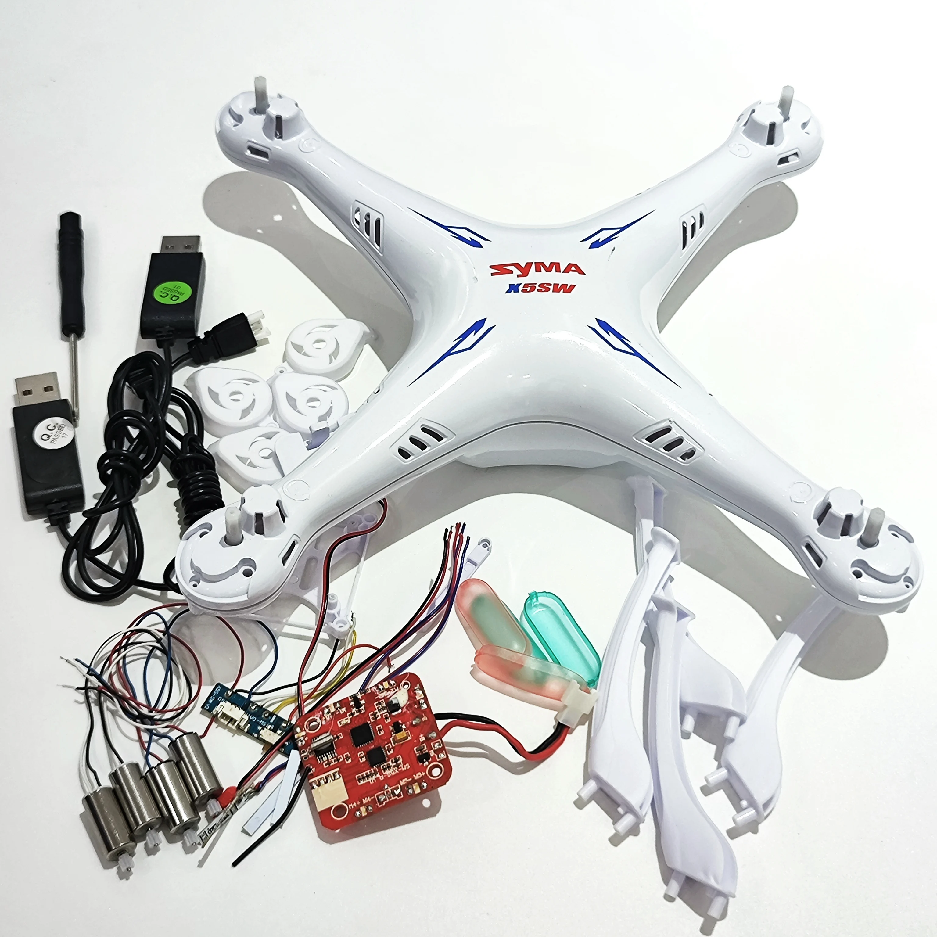 Syma X5SW RC Quadcopter Drone cuerpo Original/placa principal/Motor/cable de carga/deslizadores de aterrizaje/pantallas/tornillo/Kit de marcos de protección