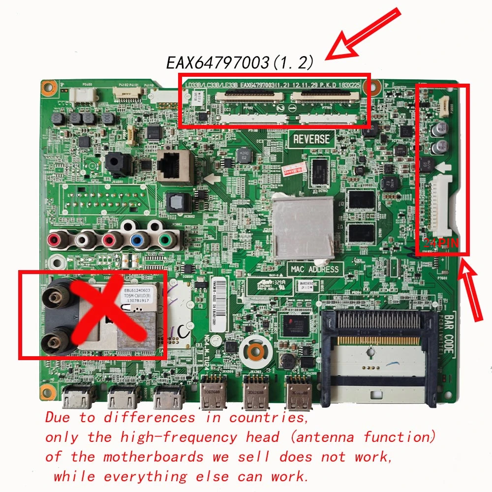 EAX64797003 EAX64797003(1.2) Main Board For 42LA620V 50LA620V 55LA620V 47LN578V 42LN578V 42LN570S 47LN570S  EAX64797004