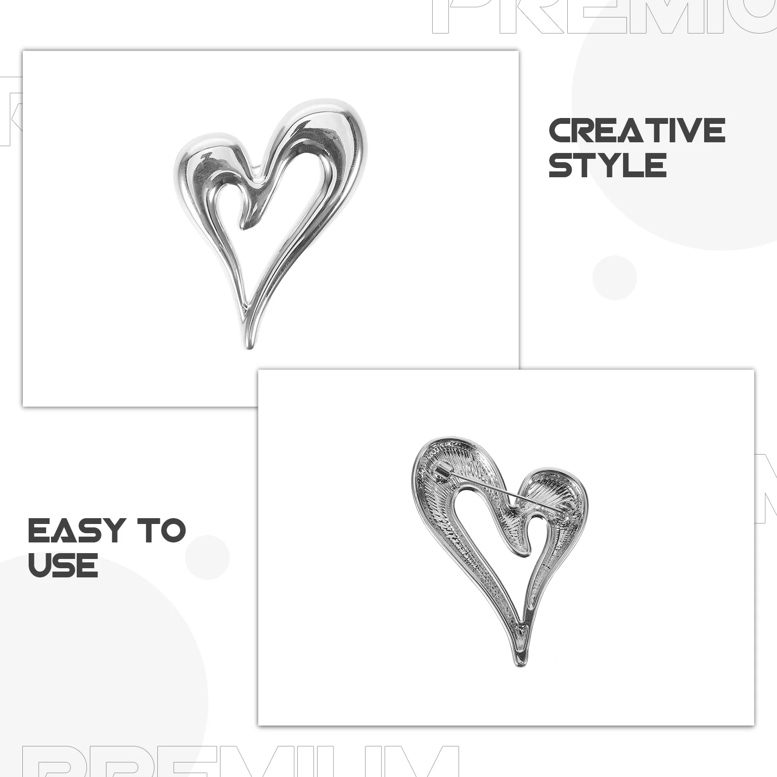 Elegancka broszka w kształcie serca, przypinka do klapy marynarki dla kobiet i mężczyzn, ozdobna broszka do ubrań, do garnituru, szalika, sukienki, na ślub, urodziny.