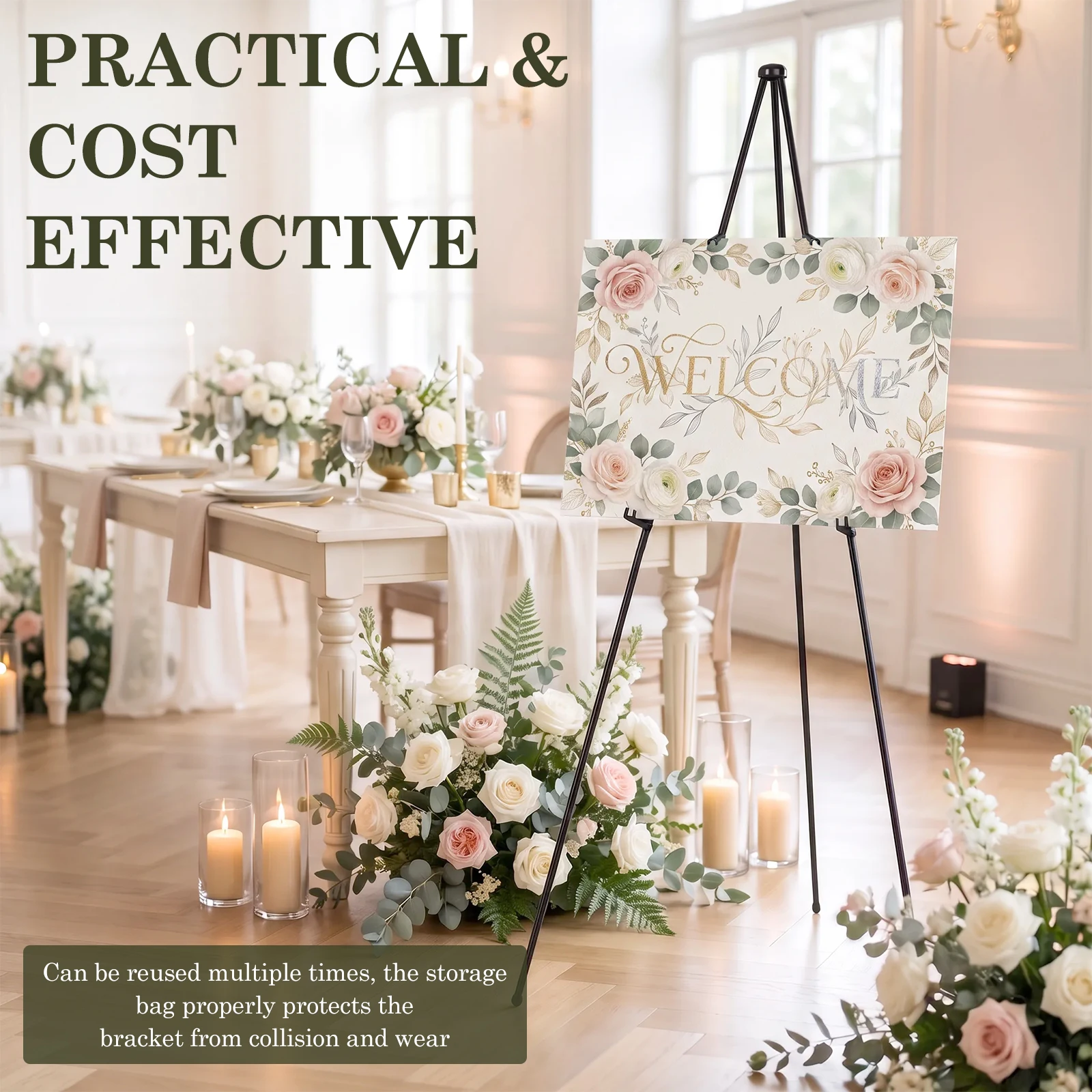 Easel Stand Wedding Sign Tripod Easel Stand Artist Instant Tripod Portable Metal Stand for Posters,Display Show,Arts,Painting