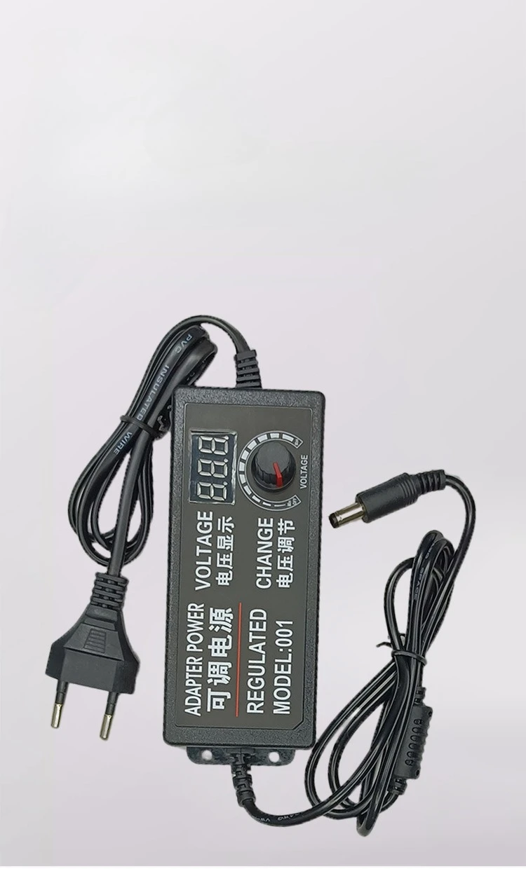 3-12V 5A Multi-function Adjustable Power Adapter DC Adapters With Display Screen Voltage Regulated Power Supply For LED Lights