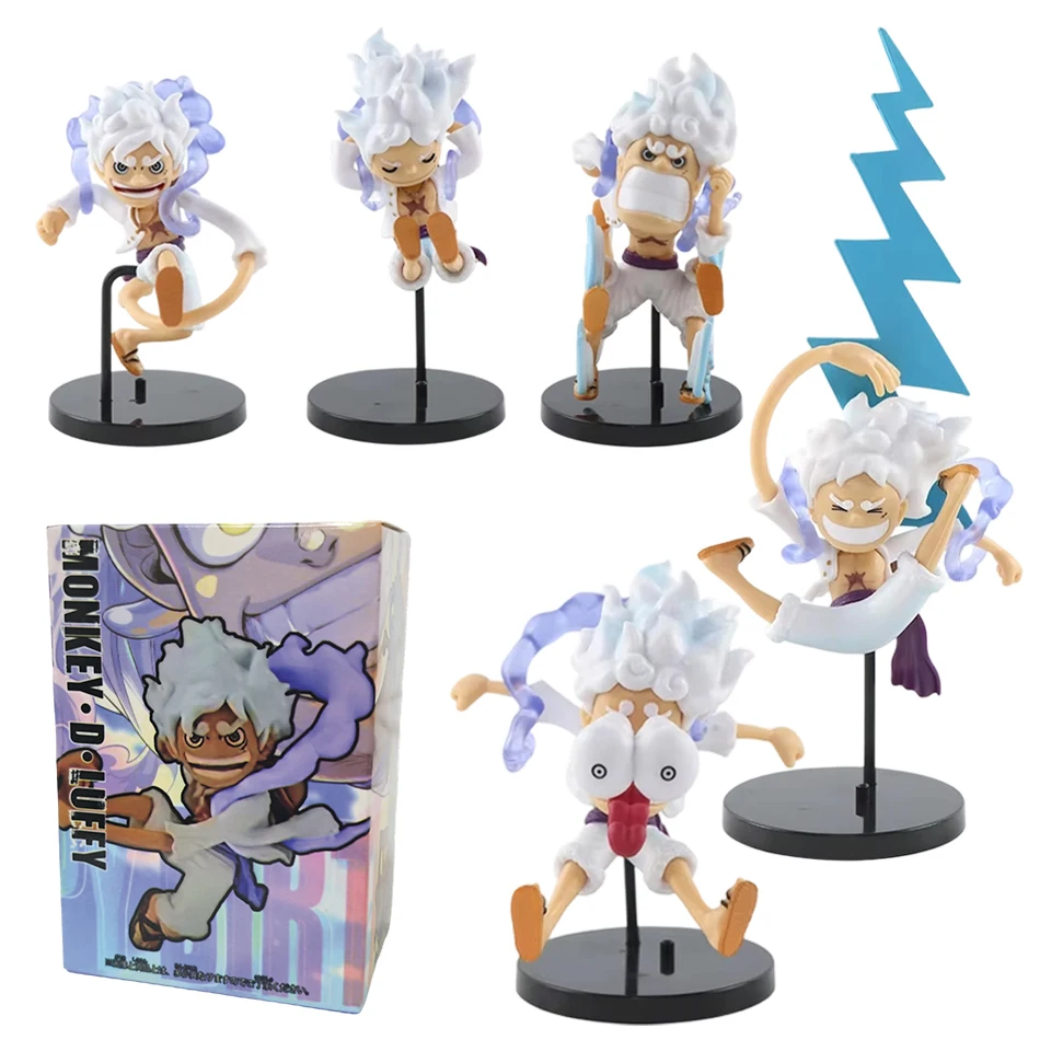 One Piece Luffy Nika Gear 5 Anime Action Figures Chopper Shanks Toys Sun God Luffy PVC Model Desktop Ornament Collection Toy