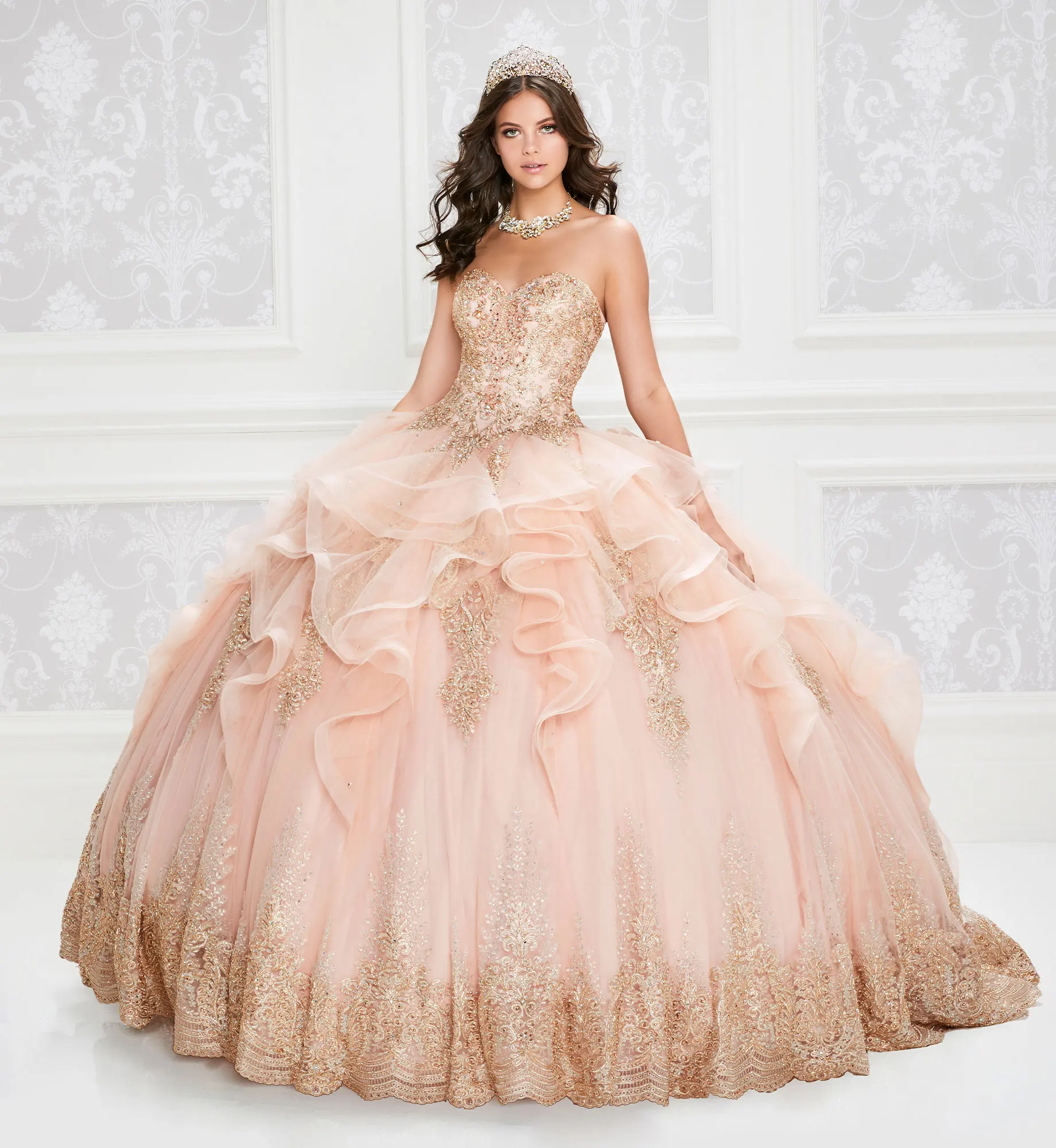 

Pink Charro Quinceanera Dresses Ball Gown Sweetheart Tulle Appliques Beaded Puffy Mexican Sweet 16 Dresses 15 Anos