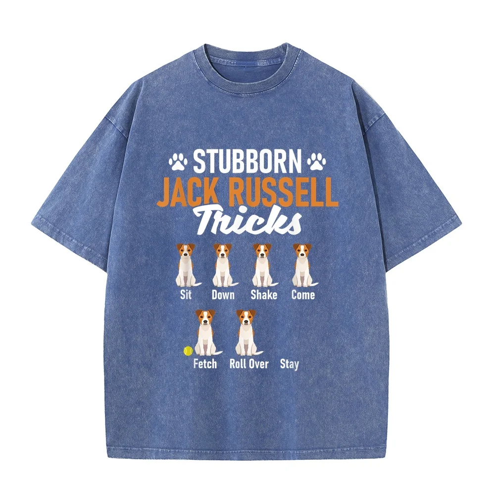 Stubborn Jack Russell Tricks Dog Lover Pet Owner Puppy T-Shirt Unisex Autumn Urban Casual Cotton Tee T Shirt Round Neck Fan