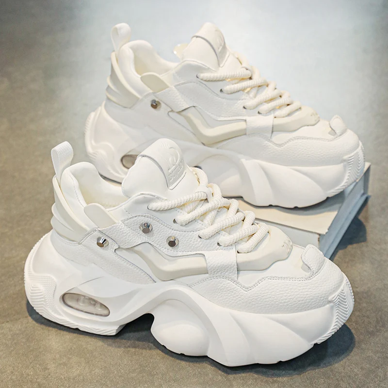 الربيع ريترو براون أحذية رياضية أحذية رجالي 2025 مكتنزة أحذية رياضية كاجوال للرجال مريحة جلد أحذية رجالي المدربين سلة أوم #5