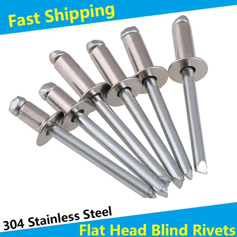 Stainless Steel Flat Countersink Open Pull Blind Rivets Bolt Dropper Self-plugging Rivet Decoration Nail Blindniete