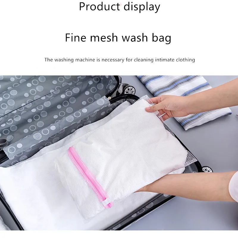 3 Size Zippered Mesh Laundry Wash Bag Foldable Thicken Delicates Underwear Washing Machine Clothes Laundry Protect Coarse Net