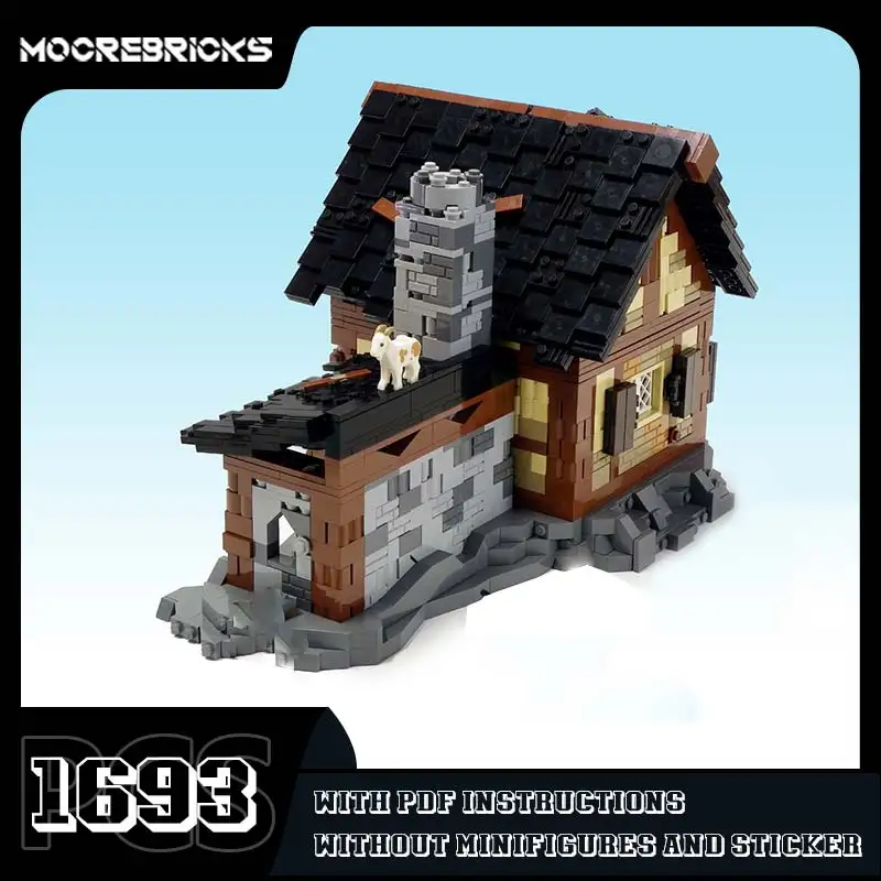 Ferreiro medieval Forge e House Building Blocks, Modelo de Arquitetura Retro, Tijolos de Brinquedo, Presente de Férias Infantil, Compatível com 1693