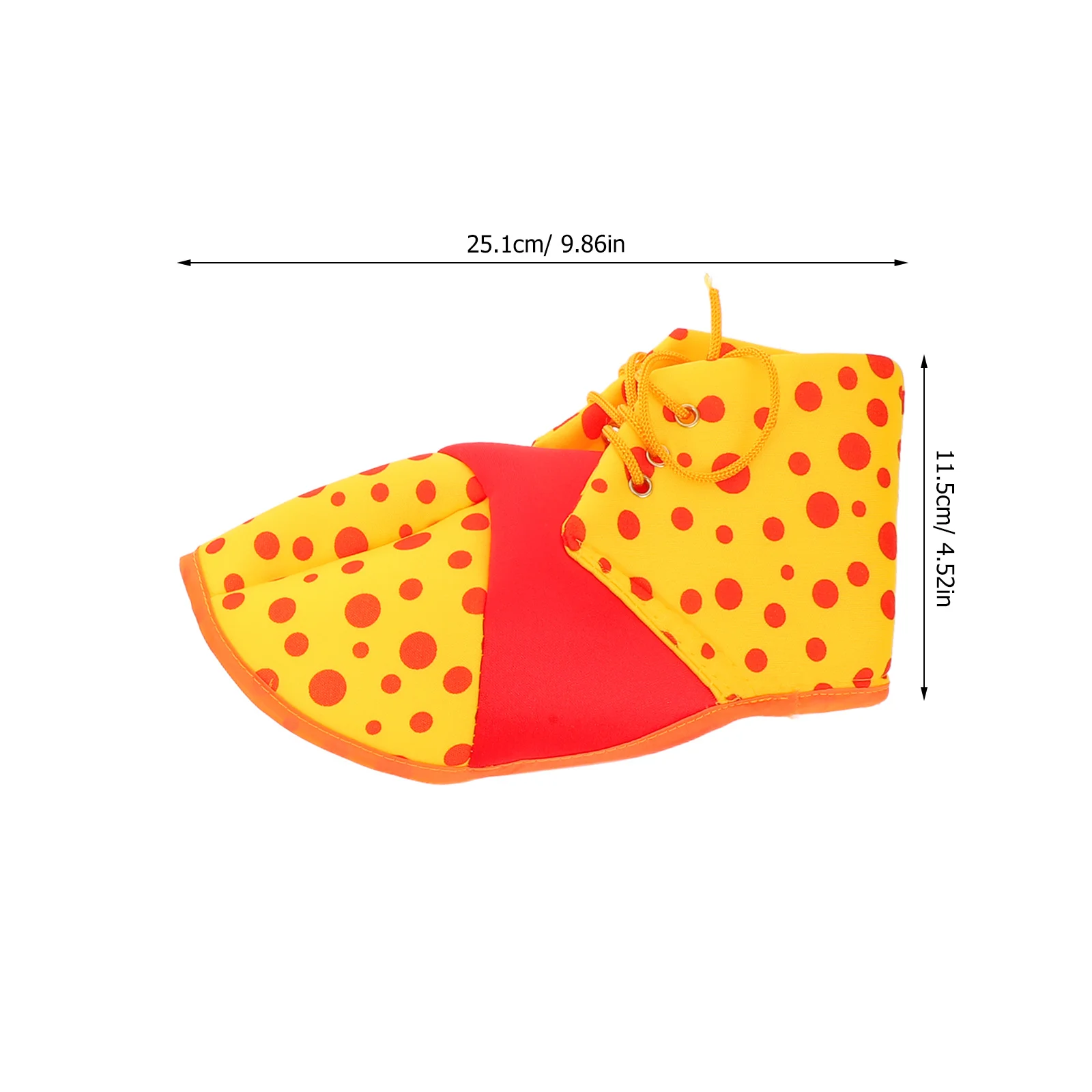 1 paio di scarpe da costume da clown punteggiate rosse, divertenti accessori cosplay oversize per la festa di ballo di carnevale di Halloween