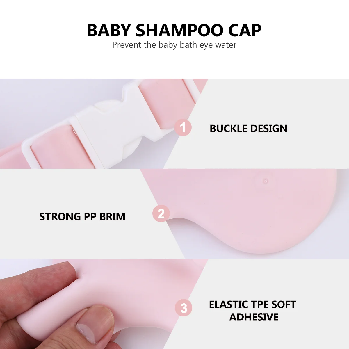 Chapeau de bain pour shampoing AdTosShampoo, bonnet de shampoing pratique pour bébé, vêtements de sauna pour enfants, rose clair