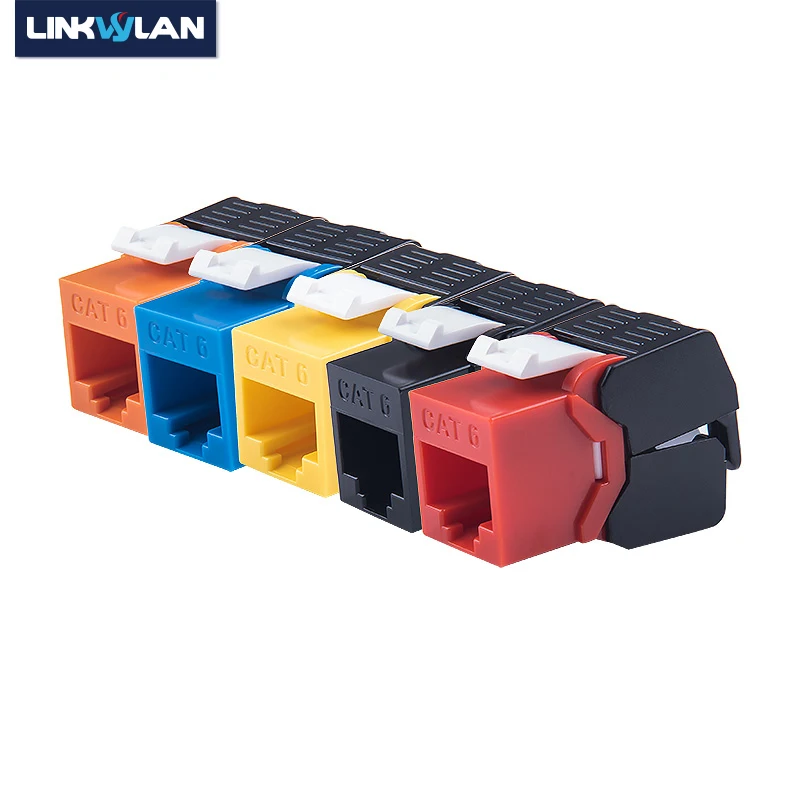 Keystone Jacks RJ45 Gigabit Ethernet CAT6 Coloridos Tipo Toolless Módulos de Red Conexión sin Herramientas 7 Colores Opcionales