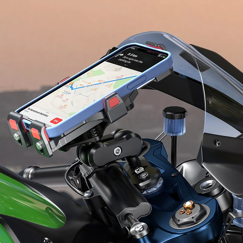 قاعدة تثبيت جذعية شوكة للدراجات النارية من Kewig ، محول رأس الكرة ، حامل GPS لـ GoPro ، كاميرا Insta360 ، ملحقات الهاتف ، جديد ، 1"