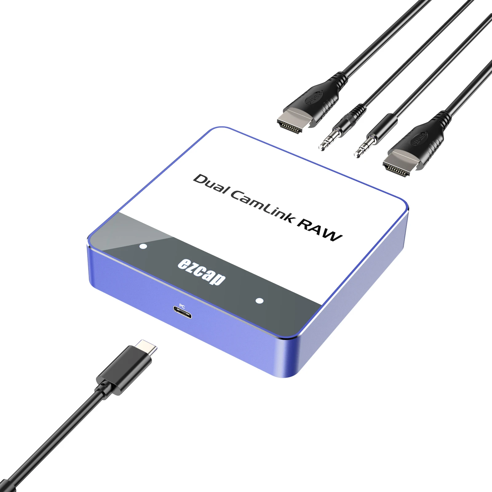 Ezcap361 Dual Camlink Raw USB 3.2 Type C 4K 2 Channel HDMI Audio Video Capture Card for Two Camera Live Streaming Game Recording