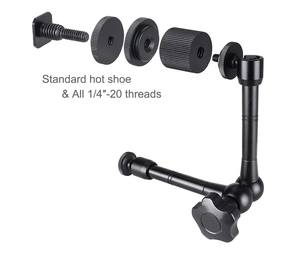 Super Clamp 7/11 inches Adjustable Magic Articulated Arm for Mounting Monitor LED Light LCD Video Camera Flash Camera DSLR