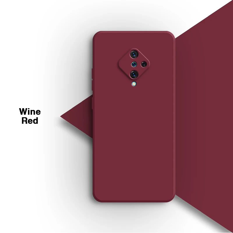 VIVO S1 Pro 6.38" 1920 PD1945F_EX 1920_20 충격 방지 소프트 뒷면 커버용 기본 오리지널 액체 실리콘 전화 케이스