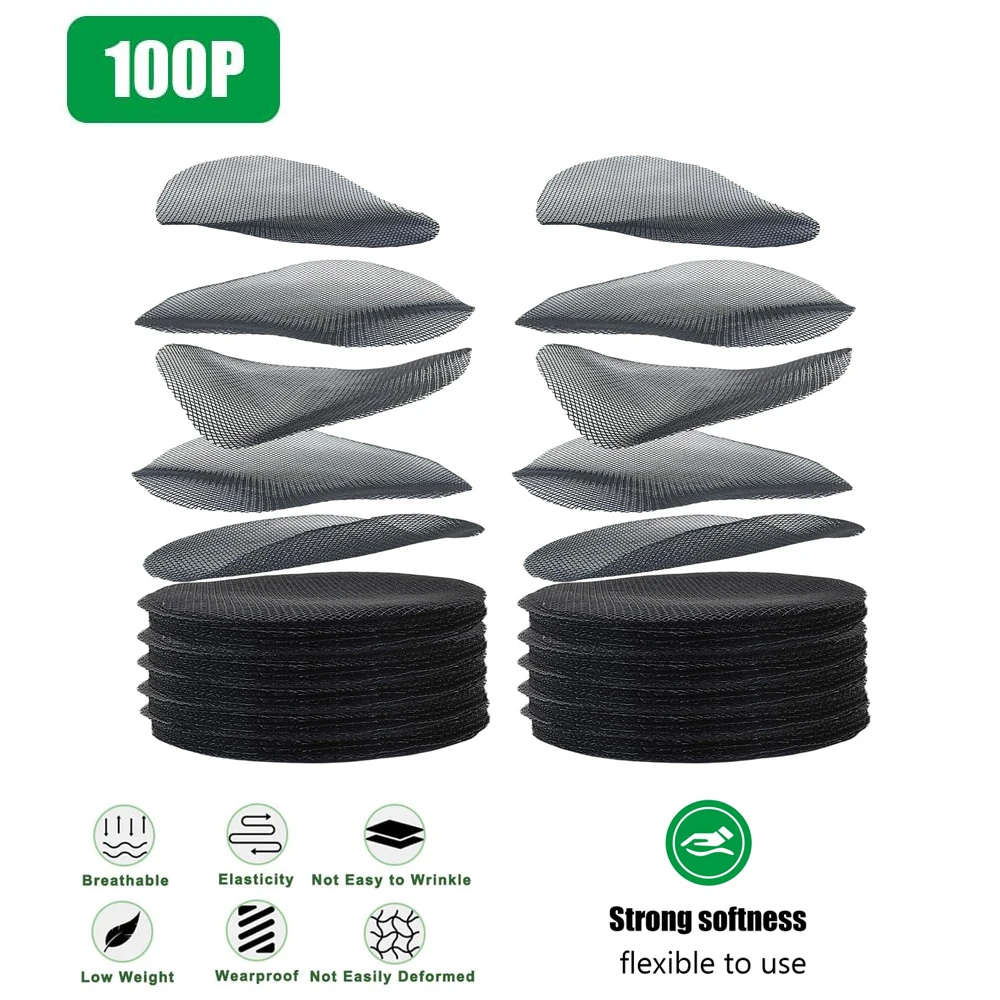 100pcs Bonsai Pot Bottom Grid Mat Mesh Plant Drainage Screen with Hot Melt Edge Round Hole Screens Keep Soil from Flowing Away