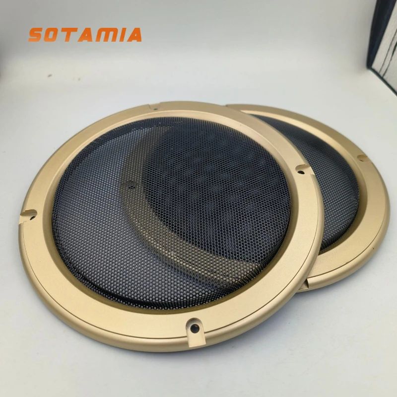 SOTAMIA 2Pcs 6.5 Inch 185MM Subwoofer Speaker Grill Black Mesh Enclosure Net Protective Cover Decorative DIY Speaker Accessories