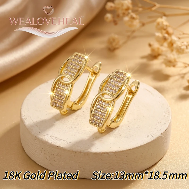schmuckherstellung zubehör，Luxuriöse geometrische Pavé-CZ-Ohrringhaken, 18K vergoldete Messing-Kristall-Ohrringkomponenten für DIY-Schmuckherstellung – Detail 22