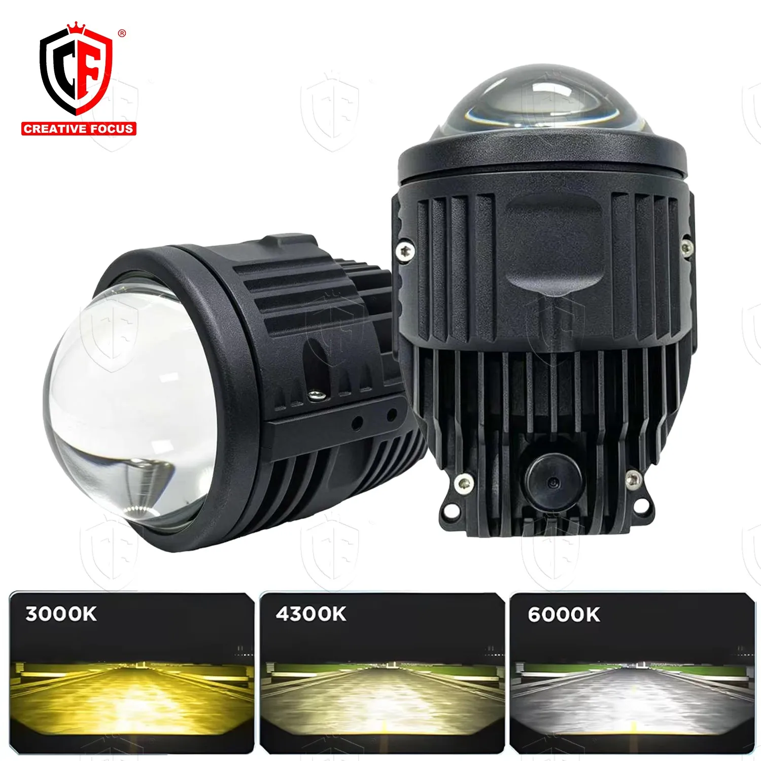 3 Inch Bi-LED Fog Light Projector Lens 12V High Low Beam for Toyota Hilux Fortuner Corolla Honda Civic CR-V Accord Retrofit Kit
