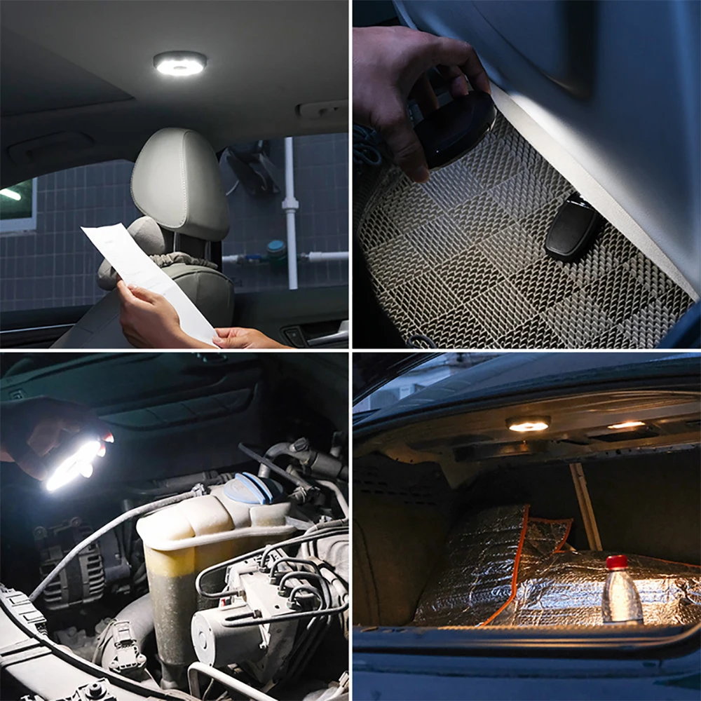 Il tetto dell'auto ha condotto la luce portatile a LED plafoniera USB ricaricabile magnetica illuminazione da lavoro lampadina notturna per camera da letto Auto blu ghiaccio bianco