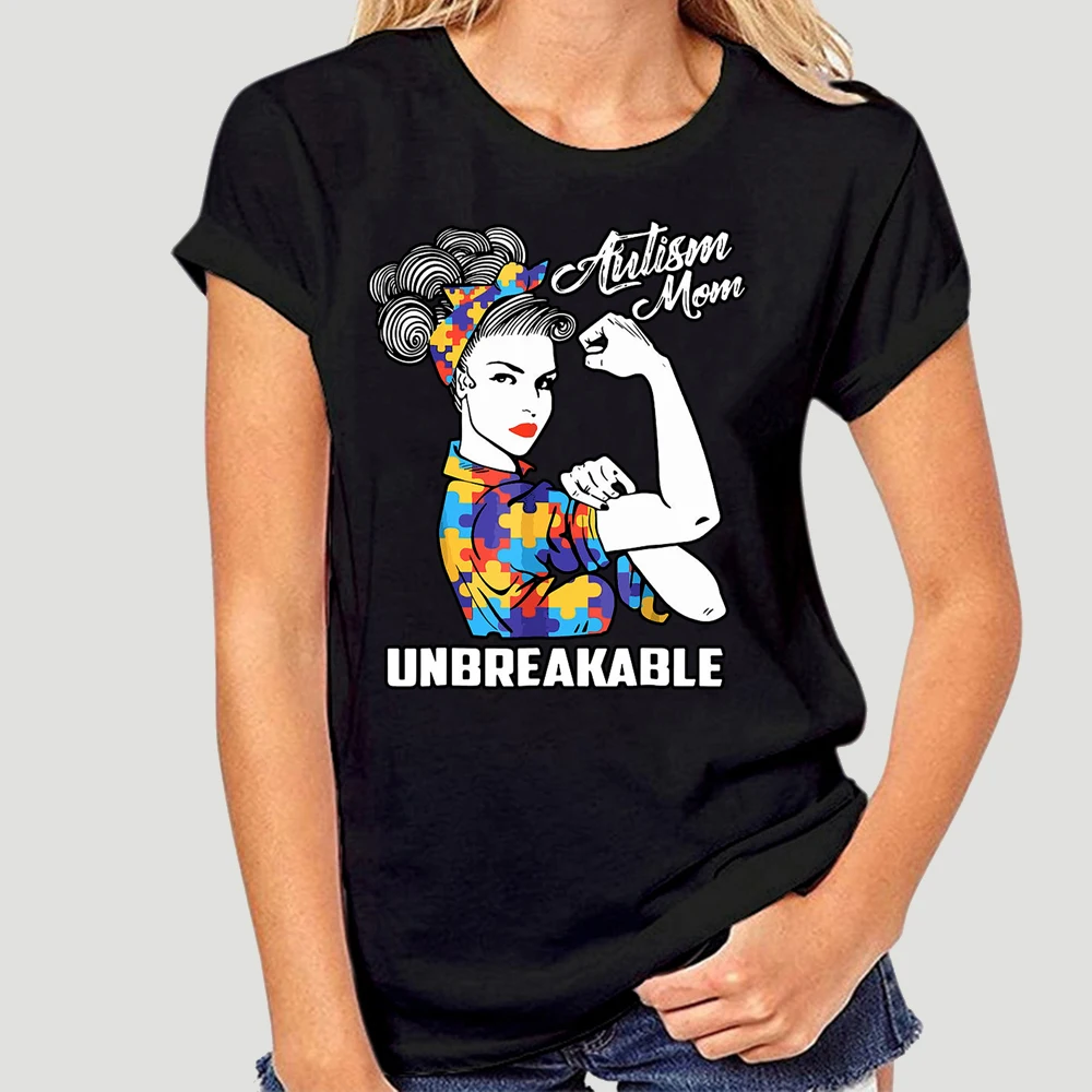 

Autism Mom Unbreakable T-Shirt Autism Gift 2020 Short Sleeve Plus Size Print Men T Shirt Army T Shirt 7027X