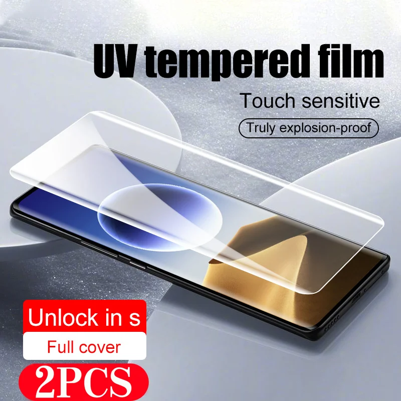 2 шт. защита экрана телефона для OPPO Reno 6 5 4 Realme 12 11 10 Pro UV защитная пленка из закаленного стекла Find X7 X6 X5 X3 X2