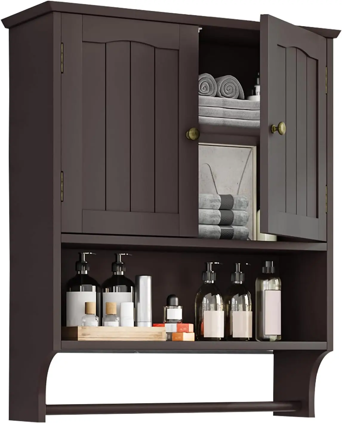 Bathroom Cabinet, Bathroom Wall Cabinet with 2 Doors and Adjustable Shelf,Over the Toilet Storage