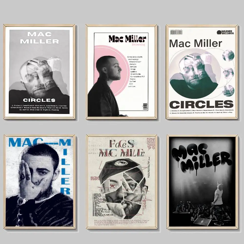 Singer M-Mac Circles MillerS ALBUM Klassische Vintage-Poster, klebrige Retro-Kraftpapieraufkleber, DIY-Raumdekoration für Bar, Café, Kawaii-Raumdekoration
