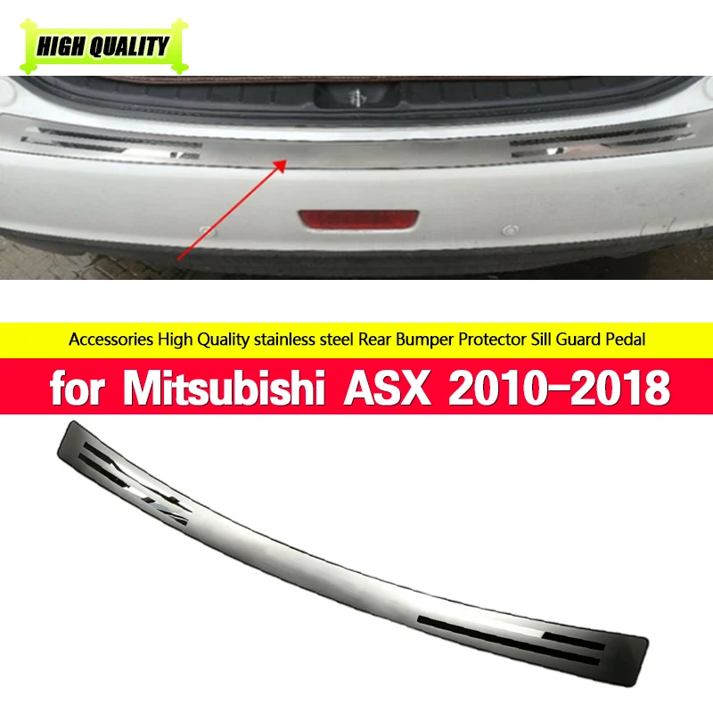 

1PC Car Styling for Mitsubishi ASX 2010-2018 Stainless Steel Back Rear Trunk Sill Scuff Plate Protection Pedal Chromium Styling