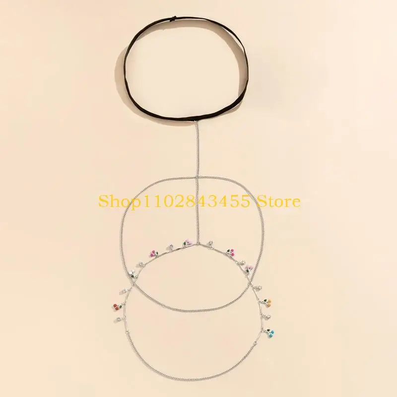 Joli chaîne jambe à pampilles fruits pour femmes, chaîne cuisse gothique, bijoux discothèque mignons, Halloween