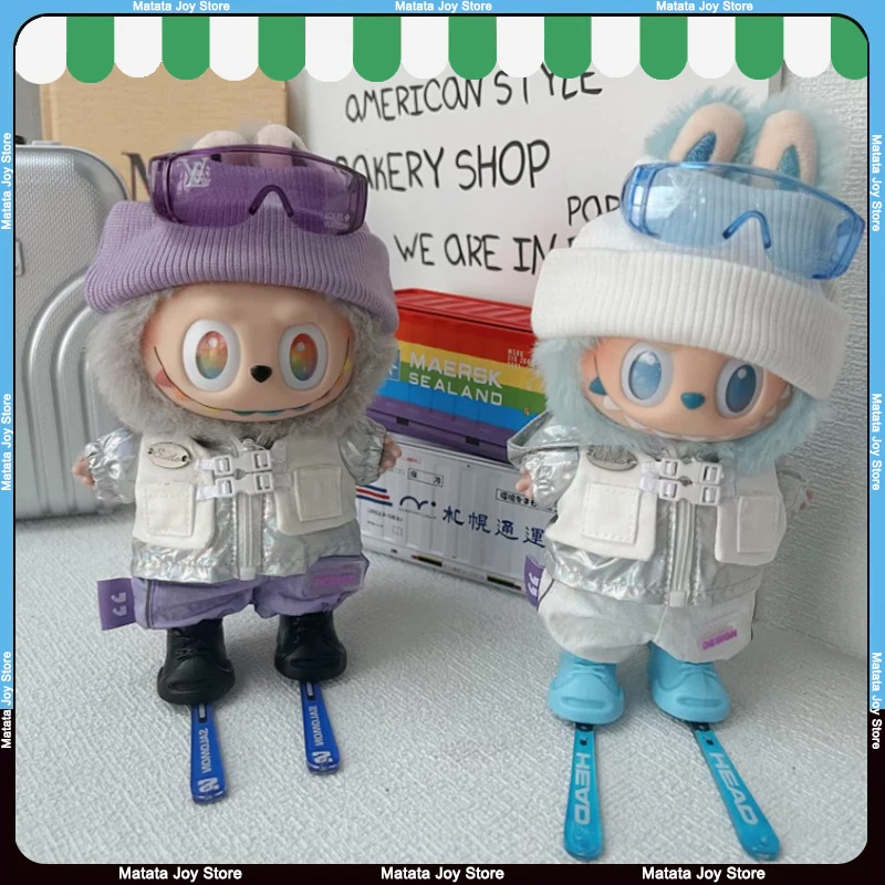

Only Clothes For Labubu Doll Clothing Zipper Skiing Set Sports Knitted Hat Skiing Board Trendy Fashion Multiple Outdoor Winter