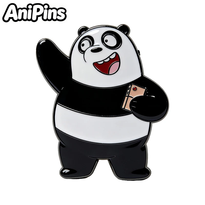 AniPins Cute Panda Bear Pins For Women Clothes Backpack 5-design Enamel Metal Animal Lapel Badge Friends Gifts view 3
