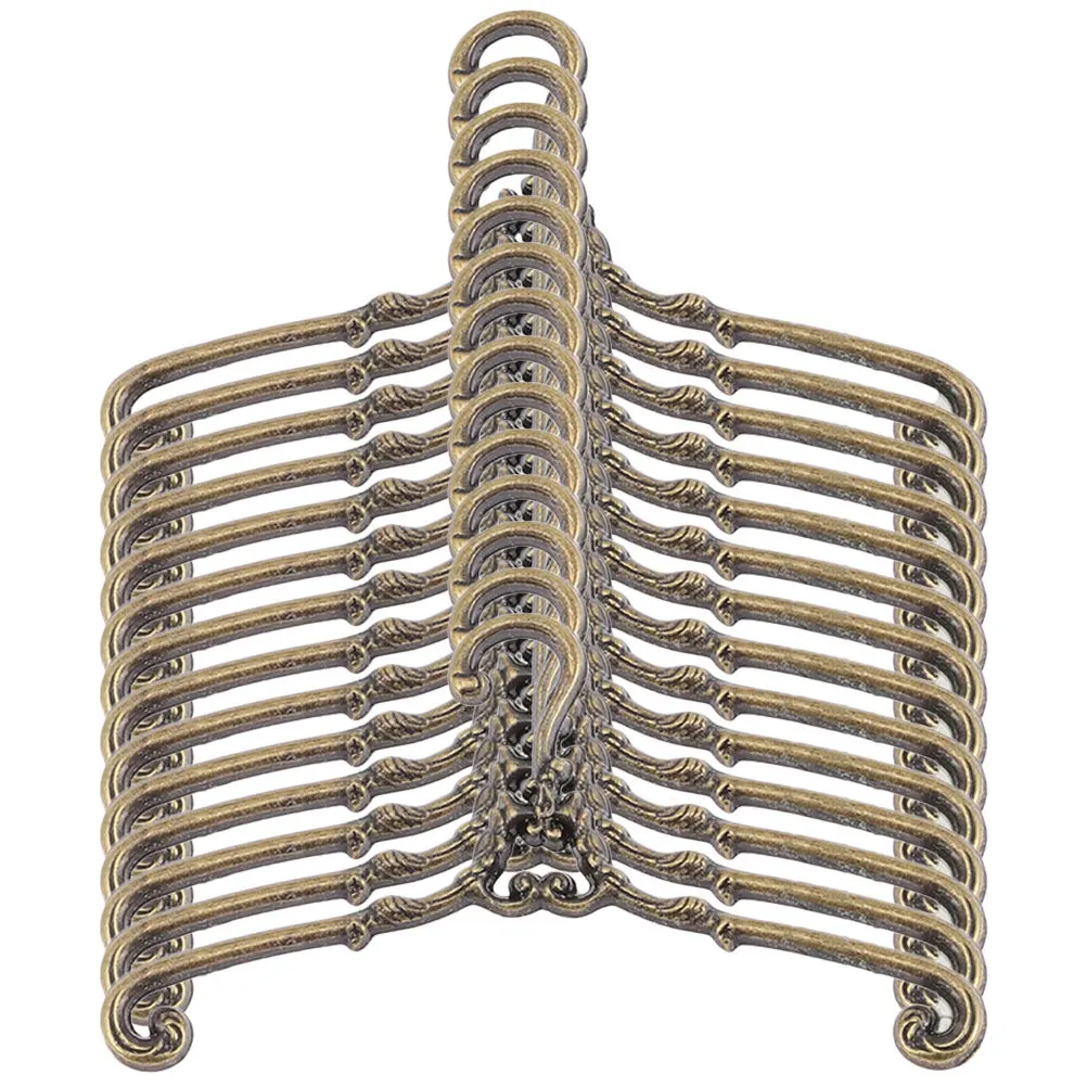 

15Pcs Retro Mini Hangers Sturdy Miniature Hanging Clothes Rack Metal Mini House Decor Small Clothing Display Hangers Metal