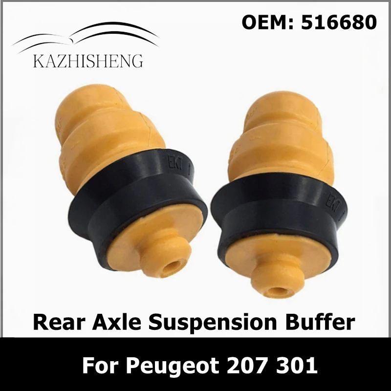 

516680 2Pcs for Peugeot 207 301 Rear Axle Suspension Rebound Shock Absorber Rubber Buffer Block 9657150780