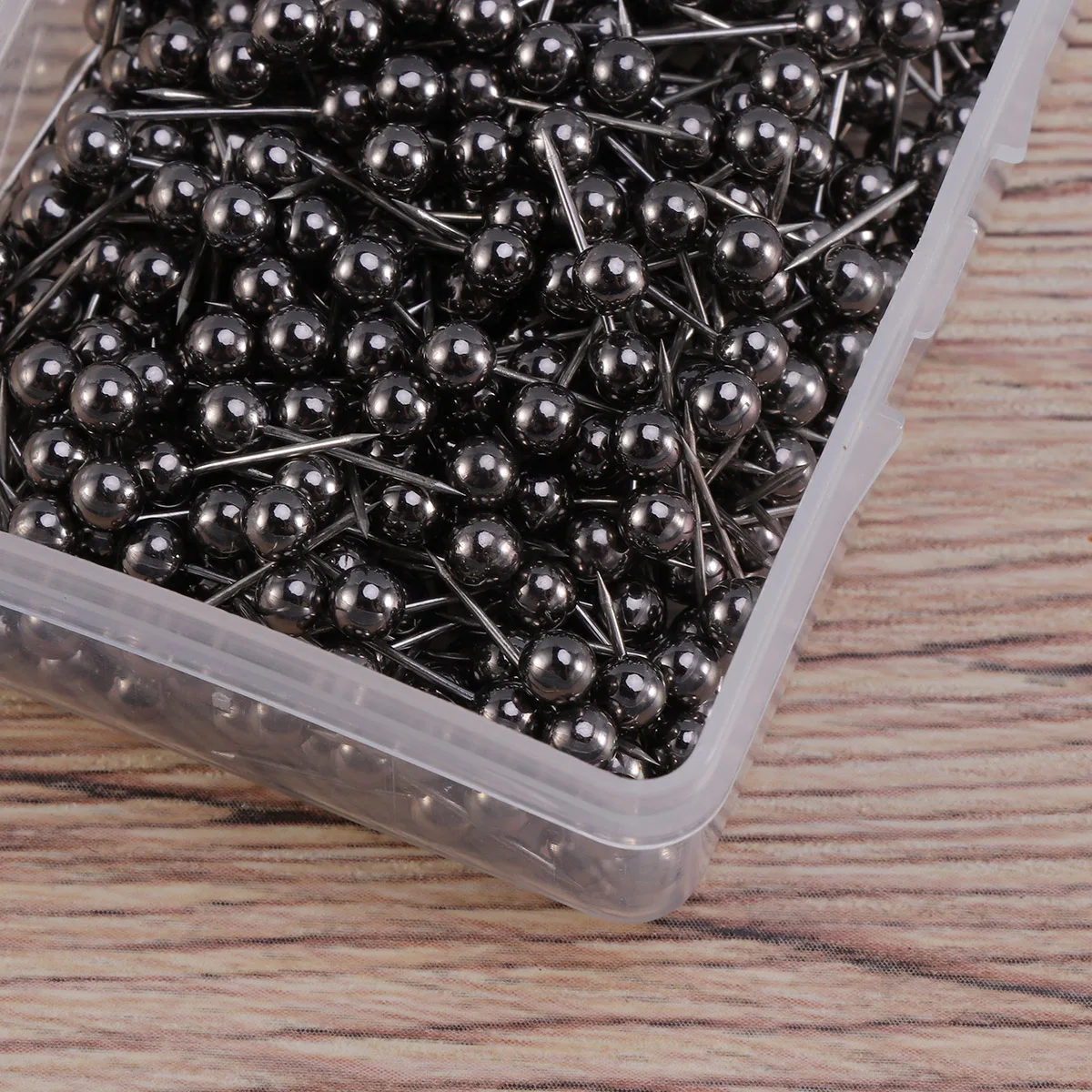 

400 PCS Plastic Pin Round Head Needle Push Pins for Map Decorate Black Ball Stick Wall Office Bulletin Board