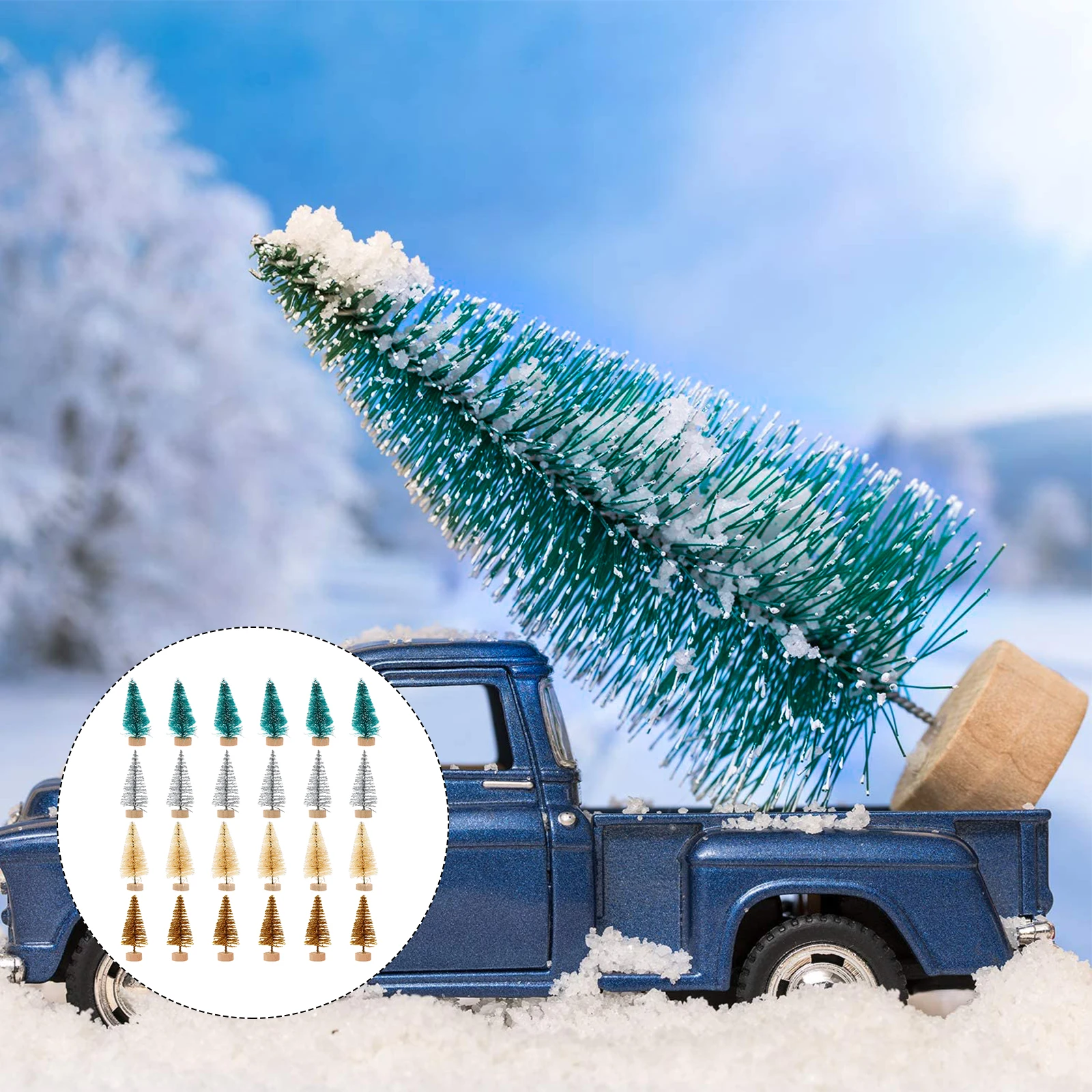 

48 Pcs Unlit Mini Christmas Tree Dining Room Table Decor Creative Ornament Desktop